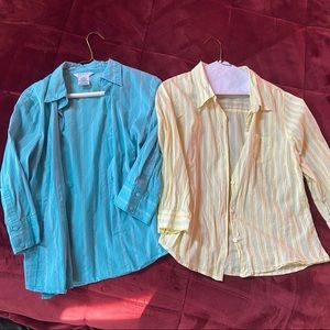 George Stretch & Old Navy striped button down tops